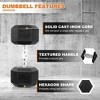 Sapphtopaz Rubber Coated Hex Dumbbell, Dumbbell Set with Non-Slip Grips for Exercise, Muscle Toning, Space-saving Home Gym Strength Training Dumbbells - 2 of 2