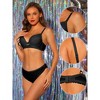 INSPIRE CHIC Women's Lace Padded Full Coverage Underwire Bra and Panty Set 3 Packs - 3 of 4