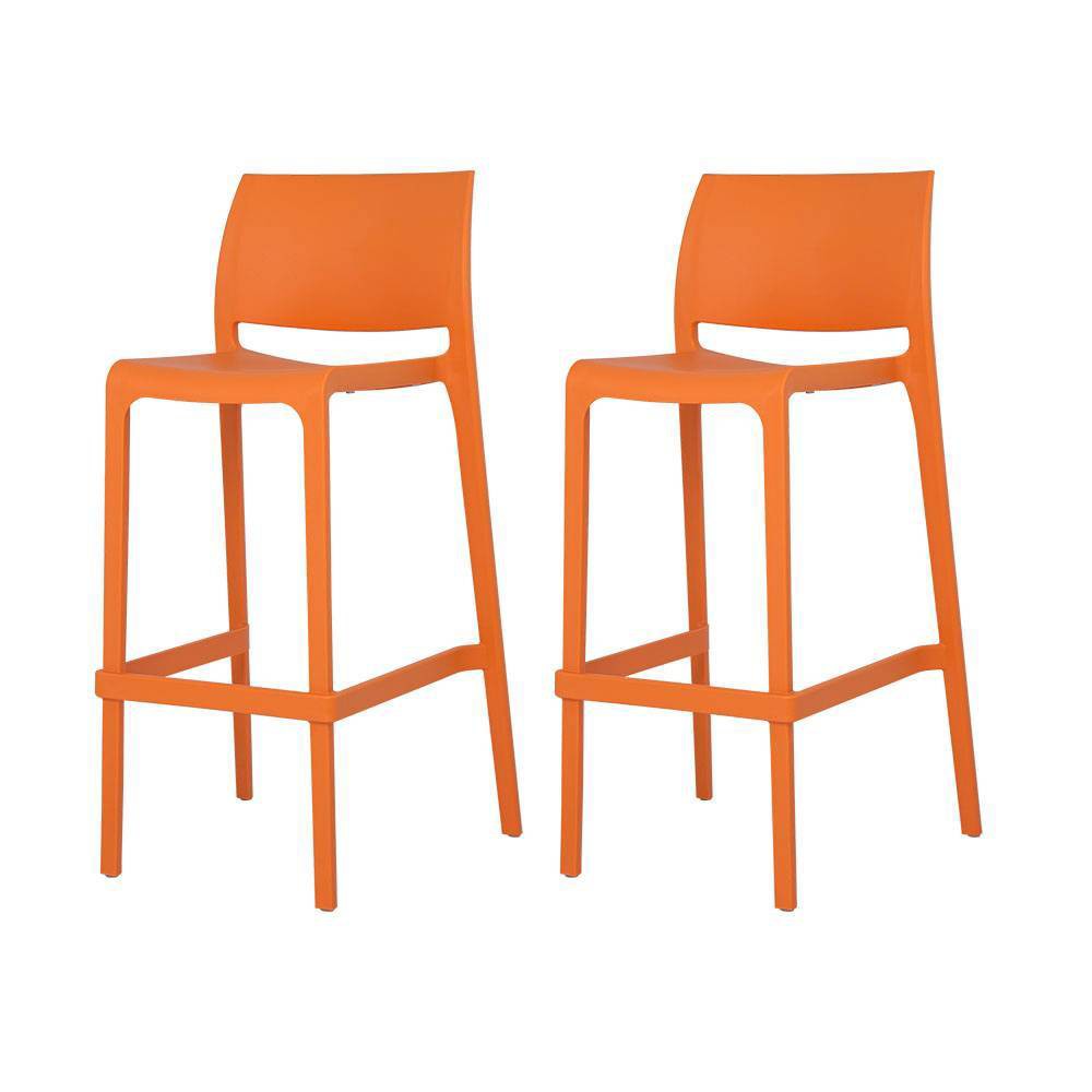 Sensilla 2pk Outdoor Stackable Bar Stools - Orange - Lagoon