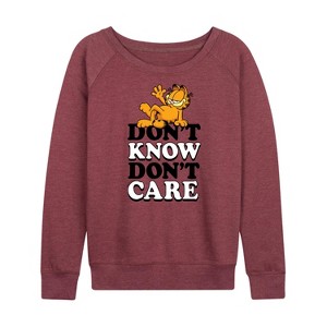 Women's - Nickelodeon - Garfield Animations Lightweight French Terry Wide Neck Long Sleeve Shirt - 1 of 4