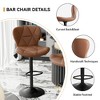 QingMoon Adjustable Bar Stools Set of 2, Swivel Counter Height Chairs, Faux Leather Bar Chairs with High Backrest for Kitchen Island - 2 of 4