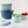 COOK WITH COLOR Prep Bowls with Lids- Wide and Deep Nesting Plastic Small Mixing Bowl Set with Lids, 8 Piece Set - Deep Bowls, BLUE - 3 of 3