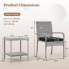 Costway 3 PCS Patio Furniture Set with 2-Tier Table Tempered Glass Tabletop & Soft Cushions White/Black/Brown - 3 of 4