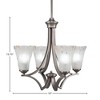Toltec Lighting Zilo 4 - Light Chandelier in  Graphite with 5.5" Fluted Frosted Crystal Shade - 2 of 2