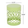 GlasFlength Patio End Tables, Metal Side Table, Round Accent Table with Weather Resistant, Garden Patio Furniture with Hollow, Green 13.75"*13.75"*18" - 2 of 2