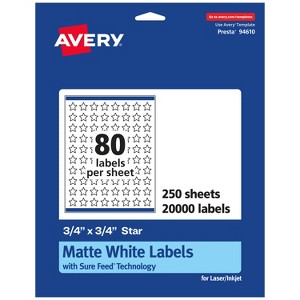 Avery Matte White Star Labels, 3/4" x 3/4" - 1 of 4