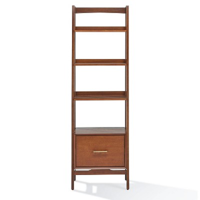 Landon Mid-Century Mahogany Narrow Etagere Bookcase
