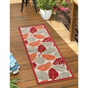 Unique Loom    Outdoor Botanical Augusta Area Rug - 1 of 4
