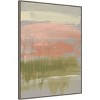 32" x 42" Coral and Olive Striations I by Jennifer Goldberger Framed Canvas Wall Art Print - Amanti Art: Modern Lithograph, Polystyrene Frame - 2 of 4
