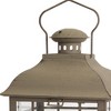 HomeRoots Set of Three Brown Distressed Geometric Glass And Metal Floor Lantern Candle Holders - 4 of 4