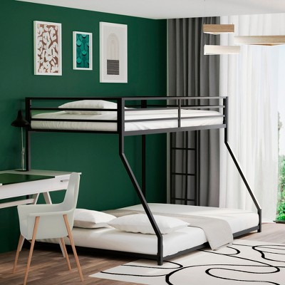 Bed, Bed Frames, Metal Twin Over Full Metal Bunk With 22 Sturdy Metal Slats Reinforced Guardrails For Home Bed Room Twins