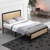 CuisinSmart Bed Frame with Rattan Headbaord & Footboard, Boho Bed Frame with Heavy-duty Metal Slat Supports, No Box Spring Needed - 2 of 4