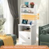 Aheaplus 47" Adjustable Bookshelf with Hutch, Nightstand with Charging Station, LED Lights - 4 of 4