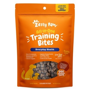 Zesty Paws Peanut Butter Flavor For Puppies and Adult Dogs with  Omega-3 EPA & DHA Fatty Acids All-in-One Training Chewy Dog Treats- 8oz - 1 of 4
