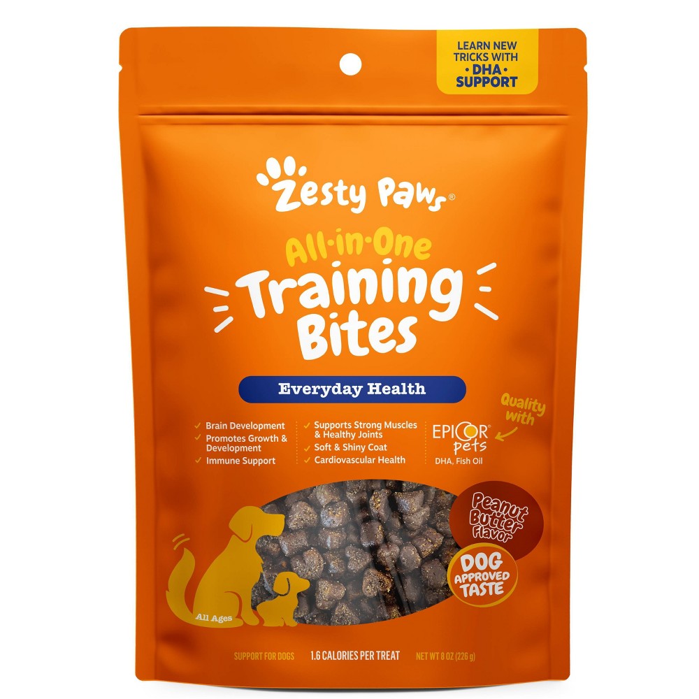 Photos - Dog Food Zesty Paws Peanut Butter Flavor For Puppies and Adult Dogs with Omega-3 EPA & DHA Fatty Acids All-in-One Training Chewy Dog 