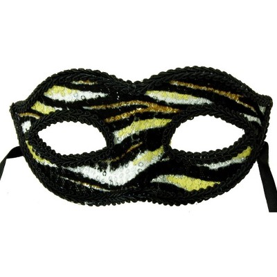 Bauer Pacific Imports Electro Petite Costume Mardi Gras Mask Gold w/Black Swirls