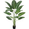 Artificial Bird of Paradise Plant, Lifelike Tall Faux Tropical Tree, Indoor/Outdoor Decorative with Bendable Leaves - 3 of 4