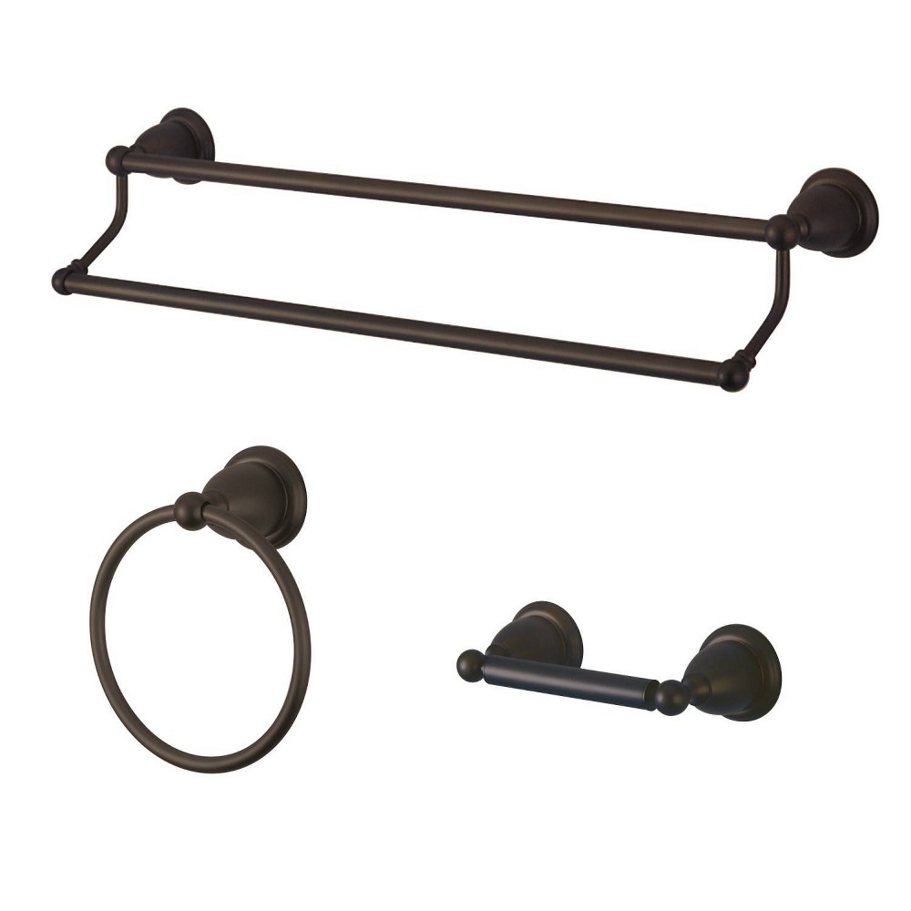 Photos - Other sanitary accessories Kingston Brass 3pc Traditional Solid Brass Oil Rubbed Bronze Double Towel Bar Bath Access 
