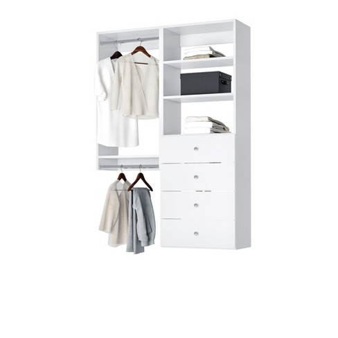 Rubbermaid FastTrack 6 to 10 ft Wide White Wire Closet Configuration Storage Kit