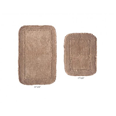 Radiant Collection Cotton Ruffle Pattern Tufted Set of 4 Bath Rug Set - Home Weavers