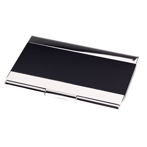 Bey-berk Nickel Plated Business Card Case With Black Anodized Trim 2.5 X  3.85 Nickel/black (d269b) : Target