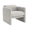 Teddy Fabric Armchair with Metal Arm Trim and Waved Design - 3 of 4