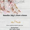 Hoop Flat Back Earrings for Women Sterling Silver 16G 6mm Cartilage Helix Upper Lobe Body Piercing Ginger Lyne - 3 of 4