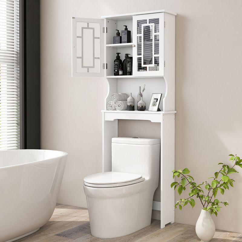 Tangkula White Bathroom Over The Toilet Space Saver Storage Cabinet Organizer Shelf, 4 of 11