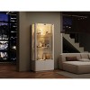 White Display Cabinet with Tempered Glass & Top Spotlight,Minimalist Bookcase,Collectibles Display & Storage,for Home Office/Study/Living Room - 2 of 4