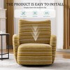 MOONMISS 360° Swivel Leisure Chair Fabric Striped Armrest Swivel Chair with sand-rimmed fabric and metal bracket for living room - 4 of 4