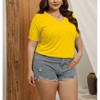 Women's V - Neck Short - Sleeve Loose Top, Casual Comfortable T - Shirt for Daily Wear - 2 of 3