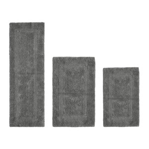 Lux Premium 100% Cotton  Ultra-Soft Tufted Solid Reversible 3 Piece Bath Rug Set, Water-Absorbent, Durable, Machine Washable Bathroom Rug - 1 of 4