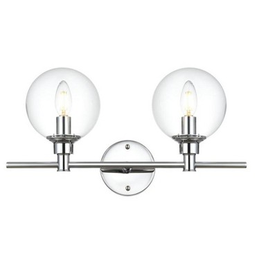 Elegant Lighting Jaelynn 2 light Chrome and Clear Bath Sconce