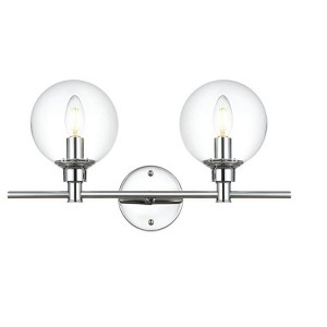Elegant Lighting Jaelynn 2 light Chrome and Clear Bath Sconce - 1 of 4