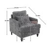 Deja Wood Frame Chenille Accent Chair, Modern Armchair for Living Room - Maison Boucle - 4 of 4