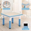 Modern Kids Table and 4 Chair Set,23.26" Height Adjustable Toddler Tables and 4 Chairs with Non-Slip Desk Legs&Organizer Graffiti Desktop - 3 of 4