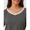 cheibear Women's Long Sleeve Shirt and Long Pants with Pocket Loungewear 2 Pieces Sleep Sets - 4 of 4