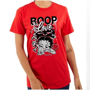 Cool Kanji Style Betty Boop Love Womens Graphic T Shirt Tees Brisco Brands - 1 of 3