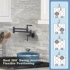 WOWOW Wall Mounted Pot Filler with Double Handle in Brushed Nickel - 3 of 4