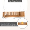 PAGED Patio Twin Size Garden Porch Swing,Wood Swing Bed with Ropes and Weather Resistant Frame for Patio Backyard,Garden,Porch - 3 of 4