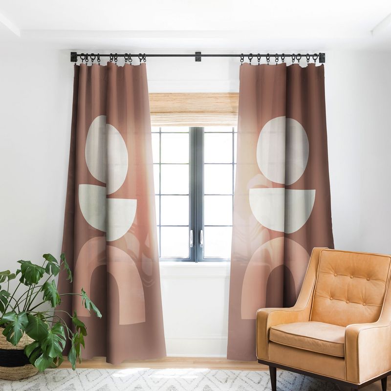 Bohomadic.Studio Boho Geometrics in Terra and Pink 50" x 84" Single Panel Room Darkening Window Curtain - Society 6, 1 of 5