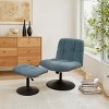 Art Leon Leisure Linen Fabric Swivel Accent Chair with Ottoman, Wood and Metal Frame - 4 of 4