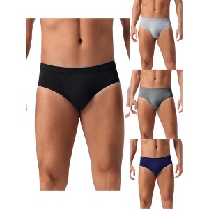 INSPIRE CHIC Men's 4 Pack Underwear Solid Color Soft Comfortable Briefs - 1 of 4