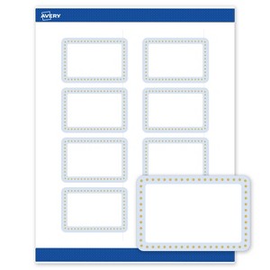 Avery 2" x 3" Labels, Gold Dots with Blue Border, 80 ct - 1 of 4