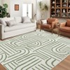 Modern Area Rug for Living Room, Vintage Low Pile Floor Rug with Non Slip Backing, Washable Stain Resistant Carpet for Dorm Office - 2 of 4