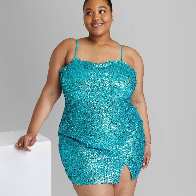 teal sequin dresses