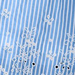 french blue stripe eyelet embroidery