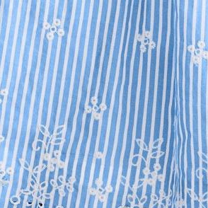 french blue stripe eyelet embroidery