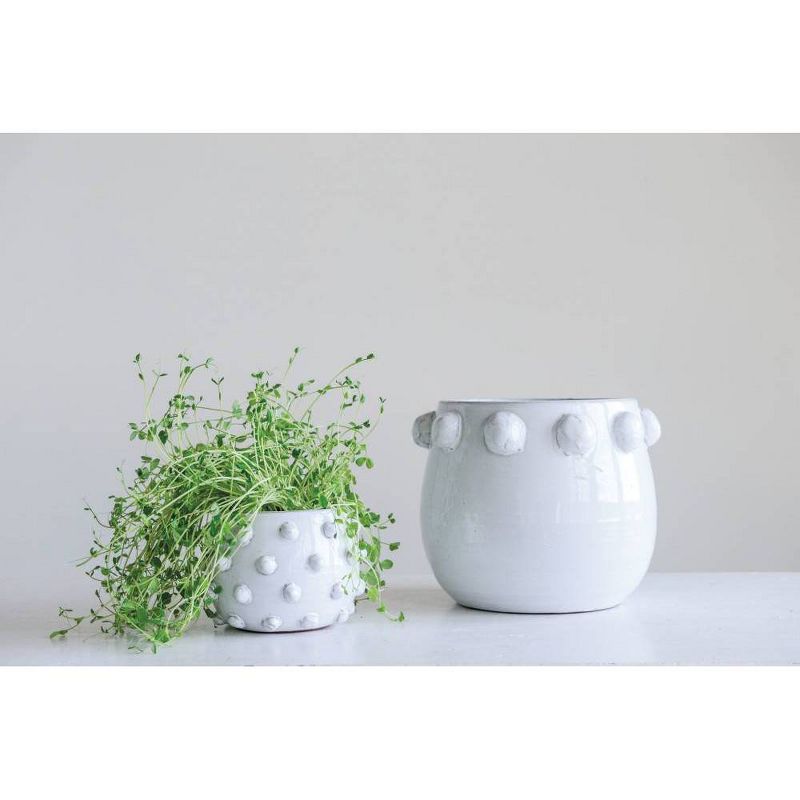 9&#34; x 11&#34; Terracotta Planter with Bubble Design White - Storied Home, 4 of 8