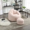KWPZQEB Bean Bag Chair with Ottoman, Bean Bag Sofa with Padded Foam Filling, Plush Lazy Sofa with Foot Stool for Living Room, Bedroom - 3 of 4